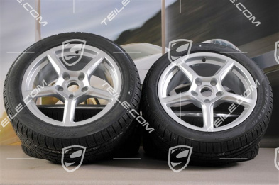 18" Boxster koła zimowe komplet, 8J x 18 ET57 + 9J x 18 ET47 + opony zimowe Pirelli Sottozero II 235/45 R18 + 265/45 R18, z czujnikami ciśnienia RDK