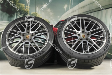 21" Turbo V Sommerräder Satz, Felgen 9,5J x 21 ET71 + 11,5J x 21 ET69 + Michelin Sommerreifen 275/35 R21 + 315/30 R21, mit RDK-Sensoren