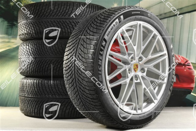 21" Cayenne "RS Spyder Design" Winterräder Satz, Felgen 9,5J x 21 ET46 + 11,0J x 21 ET49 + NEUE Michelin Pilot Alpin 5 SUV Winterreifen 285/45 R21 + 305/40 R21, mit RDK-Sensoren