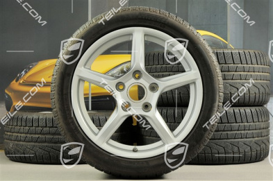 18" Boxster koła zimowe komplet, 8J x 18 ET57 + 9J x 18 ET47 + opony zimowe Pirelli Sottozero II 235/45 R18 + 265/45 R18, z czujnikami ciśnienia RDK