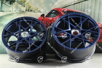 GT4 RS / Spyder RS 20" wheel rim set, aluminium, 8,5J x 20 ET61 + 11J x 20 ET50, indigo blue