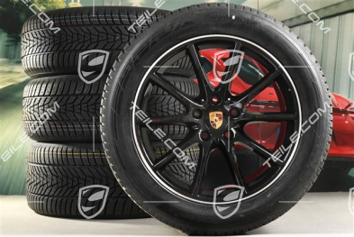 20" koła zimowe Cayenne Design, komplet, felgi 9J x 20 ET50 + 10,5J x 20 ET64 + opony zimowe Hankook 255/55 R20 + 295/45 R20, z czujnikami ciśnienia, czarny wysoki połysk