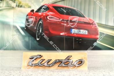 Coupe, "TURBO" Emblemat / napis, chrom na tle w czarnym połysku
