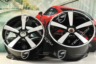 20+21-inch wheel rim set Turbo Exclusive Design, rims: front 9,5J x 20 ET44 + hinten 12J x 21 ET70, black high gloss