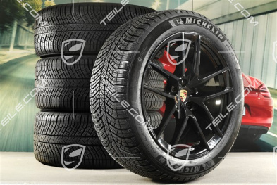 20-inch "Macan S" winter wheels set, rims 9J x 20 ET26 + 10J x 20 ET19, Michelin winter tyres 265/45 R 20 + 295/40 R 20, black high gloss, with TPMS