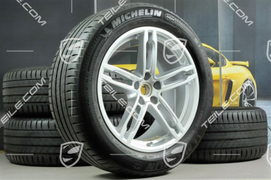 19-inch "Macan Turbo" summer wheels set, rims 8J x 19 ET21 + 9J x 19 ET21, summer tyres Michelin 235/55 R 19 + 255/50 R 19, with TPMS