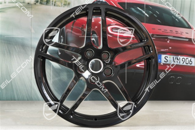18" komplet felg Macan S, 8J x 18 ET21 + 9J x 18 ET21, czarny wysoki połysk