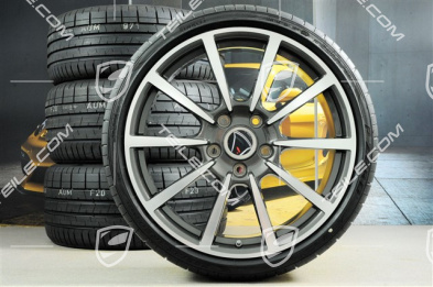 20" Sommerräder Satz, Carrera Classic, Felgen 8J x 20 ET57 + 9,5J x 20 ET45 + Pirelli PZero Sommerreifen 235/35 ZR20 + 265/35ZR20, mit RDK-Sensoren