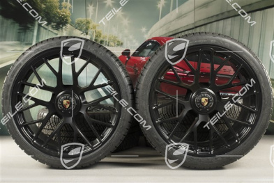 20" Turbo S central locking winter wheel set for Turbo S / GTS, wheels 8,5J x 20 ET51 + 11J x 20 ET59 + NEW Michelin Pilot Alpin PA4 N1 winter wheels 245/35 R20+295/30 R20, TPMS, black satin mat