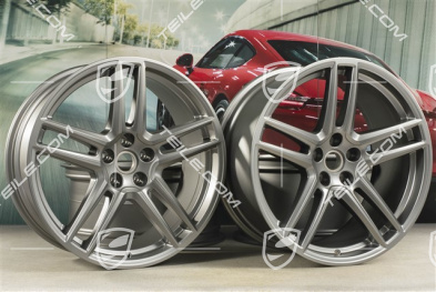 20" komplet felg "Macan Turbo", 9J x 20 ET26 + 10J x 20 ET19, CMS, platinum satynowy półmat