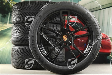 21-inch Cayenne Turbo Design winter wheel set, rims 9,5J x 21 ET46 + 11,0J x 21 ET49 + NEW Michelin winter tyres 285/45 R21 + 305/40 R21, with TPMS, black high gloss