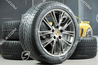 20" Koła zimowe, komplet "Exclusive Design", felgi 9,5 J x 20 ET71 + 10,5 J x 20 ET71 + opony zimowe Michelin Pilot Alpin 4 275/40 R20 + 315/35 R20, platyna (satyna)