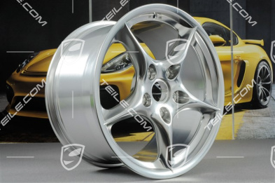 18-inch Carrera wheel rim set, 8J x 18 ET50 + 10J x 18 ET65, polished (shot blasting), Anniversary Edition "40 Years 911"
