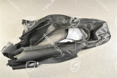 Lehnenbezug, Aussenteil, Sportsitz, Leder Schwarz, L