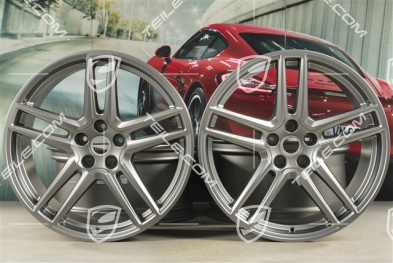 20" komplet felg "Macan Turbo", 9J x 20 ET26 + 10J x 20 ET19, CMS, platinum satynowy półmat