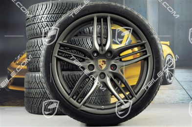 20-inch Sport Design winter wheel set, 8,5J x 20 ET51 + 11J x 20 ET70, Michelin winter tyres 245/35 ZR20 + 295/30 ZR20, without TPMS, Platinum satin mat