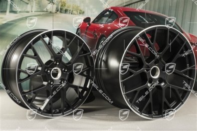 20+21" Komplet felg RS Spyder, felgi: przednie 8,5J x 20 ET50 + tylne 11,5J x 21 ET67, czarny satynowy półmat