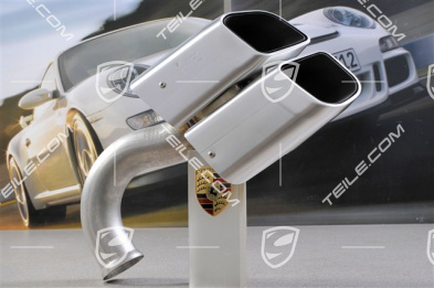 Sports tailpipe of polished stainless steel, 4-pipe look, L