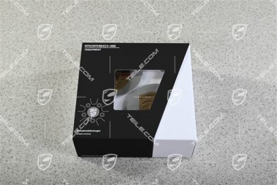 Satz Radzierkappen, farbiges Porsche Wappen, konkav, Brilliant Silver