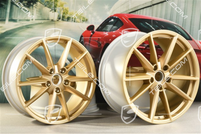 20+21" Felgensatz Carrera S, Felgen: vorne 8,5J x 20 ET53 + hinten 11,5J x 21 ET67, aurum-seidenmatt