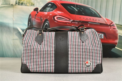 "60Y 911" Touring Bag 911 "60 Jahre 911", Pepita Muster in Schwarz/Rot, Jubiläumsplakette 50/30/28 cm
