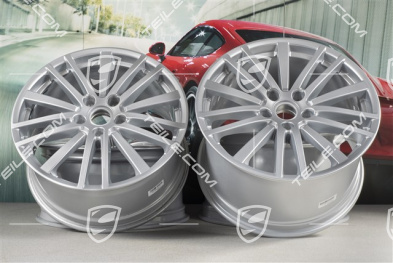 20" Komplet felg Panamera Design, 9,5J x 20 ET71 + 11,5J x 20 ET68, srebrny Brilliant chrome