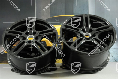 20-inch wheel rim set Panamera Turbo, 9,5J x 20 ET71 + 11,5J x 20 ET68, black high gloss