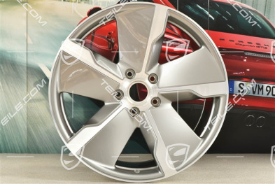 21" Felga Taycan Exclusive Design, 11,5J x 21 ET66, srebrna Platinum Silver, tylna, L