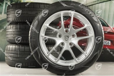 18" Cayman III koła letnie, komplet, felgi 8J x 18 ET57 + 9J x 18 ET47 + NOWE opony letnie Pirelli P Zero 235/45 R18 + 265/45 R18
