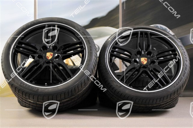 20" Komplet kół letnich SportDesign, Exclusive - czarny wysoki połysk, 8,5J x 20 ET51 + 11J x 20 ET70, NOWE opony letnie Pirelli 245/35 R20 + 295/30 R20