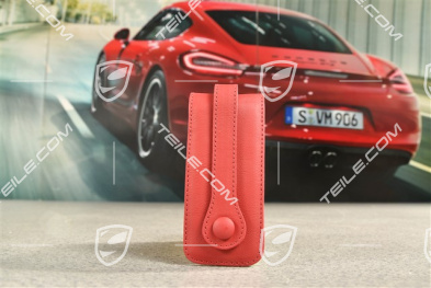 Etui, Schlüssel, Leder, Granatrot / Carrerarot