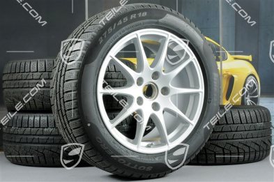 18-inch Panamera S winter wheel set, 8J x 18 ET 59 + 9J x 18 ET 53 + tyres 245/50 R18 + 275/45 R18, TPM