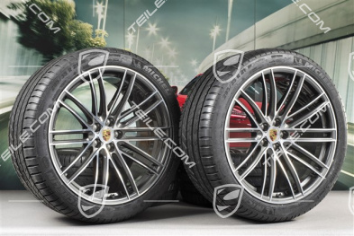 21" Turbo IV Design Sommerräder, Felgen 9,5J x 21 ET27 + 10J x 21 ET19 + Michelin Sommerreifen 265/40 R21 + 295/35 R21, mit RDK-Sensoren