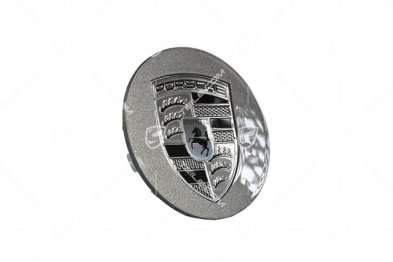 Wheel hub covers set, concave, emblem in Turbonite, dark titanium