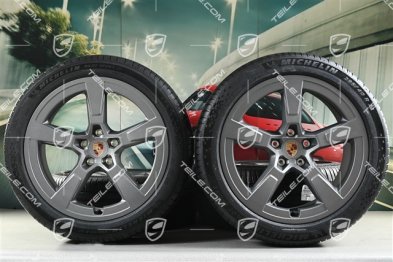 21" Macan Offroad Design summer wheel set, 8.5J x 21 ET27 + 10.5J x 21 ET47 rims + Michelin Pilot Sport EV SUV 255/45 R21 + 295/40 R21 summer tyres, Vesuvgrau