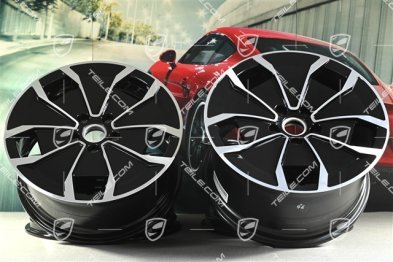20" komplet felg Turbo Aero Design, 9J x 20 ET54 + 11J x 20 ET60, czarny wysoki połysk + frezowana powierzc