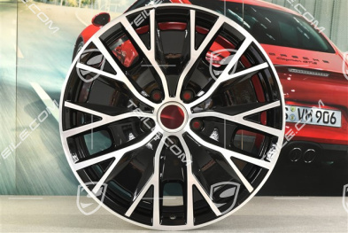 20-inch wheel rim Taycan Turbo S Aero Design, 11J x 20 ET60, black high gloss + glossy Surface