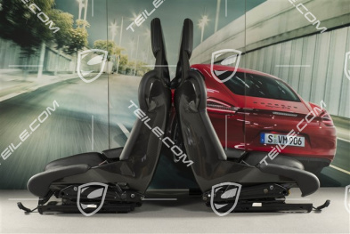Bucket seats, Carbon, leather+Alcantara, black, seam in Silver, logo GT4, set, L+R