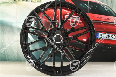 21-inch wheel rim set Cayenne RS Spyder Design, 11J x 21 ET58 + 9,5J x 21 ET46, black high gloss