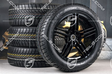 19-inch "Macan Design" winter wheels set, rims 8J x 19 ET21 + 9J x 19 ET21 + Dunlop winter tyres 235/55 R 19 + 255/50 R 19, with TPMS, black high gloss