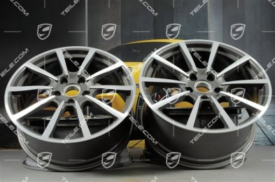 20" Komplet felg Carrera Classic, 8J x 20 ET57 + 10J x 20 ET45, ciemny tytan