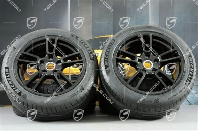 19" Sommerräder Satz "Panamera", Felgen 9J x 19 ET64 + 10,5 J x 19 ET62 + Michelin Sport 4 Sommerreifen 265/45 R19 + 295/40 R19,  in Schwarz