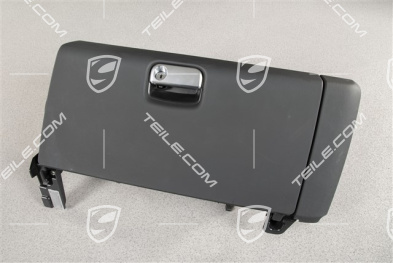 Glove compartment complete, Leather, Black
