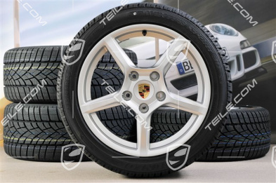 18" Boxster winter wheel set, 8J x 18 ET57 + 9J x 18 ET47 + winter tyres Dunlop 235/45 R18 + 265/45 R18, without TPM