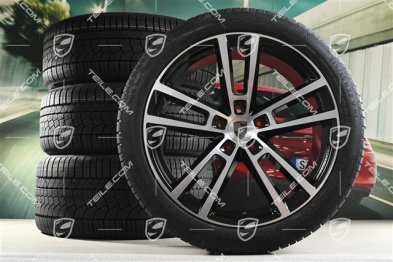 22-inch winter wheel set Sport Design, wheel rims 10J x 22 ET48 +11,5J x 22 ET52 + NEW Continental winter tyres 285/40 R22 + 315/35 R22, black high gloss