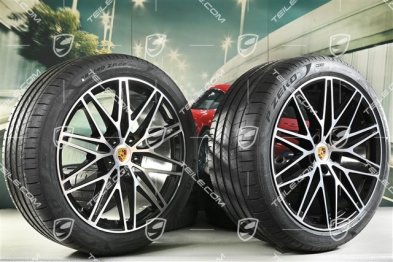 22" koła letnie Cayenne Coupé RS Spyder Design, komplet, felgi 10J x 22 ET48 + 11,5J x 22 ET52 + opony letnie Pirelli P Zero 285/40 R22 + 315/35 R22, z czujnikami ciśnienia