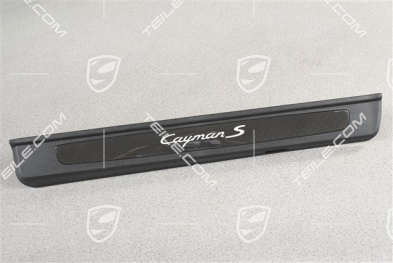 Einstiegleiste, Carbon, mit Beleuchtung, mit Schriftzug "Cayman S", L