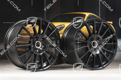 20-inch Panamera Sport wheel set, 2 x 9,5J x 20 ET 65 + 2 x 11,5 J x 20 ET 63, black