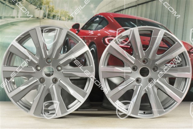 20" Taycan Tequipment Design Felgensatz, 9J x 20 ET54 + 11J x 20 ET60, platinsilber
