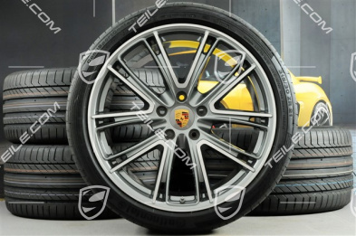 21" Panamera Exclusive Design Sommerräder, Felgen 9,5J x 21 ET71 + 11,5J x 21 ET69 + NEUE Continental Sommerreifen 275/35 ZR21 + 315/30 ZR21, mit RDK-Sensoren